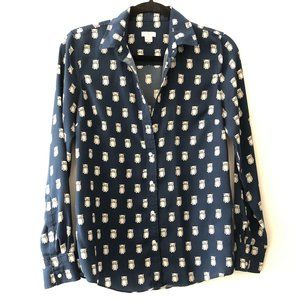 J. Crew | Silky Owl Print Blouse | XS